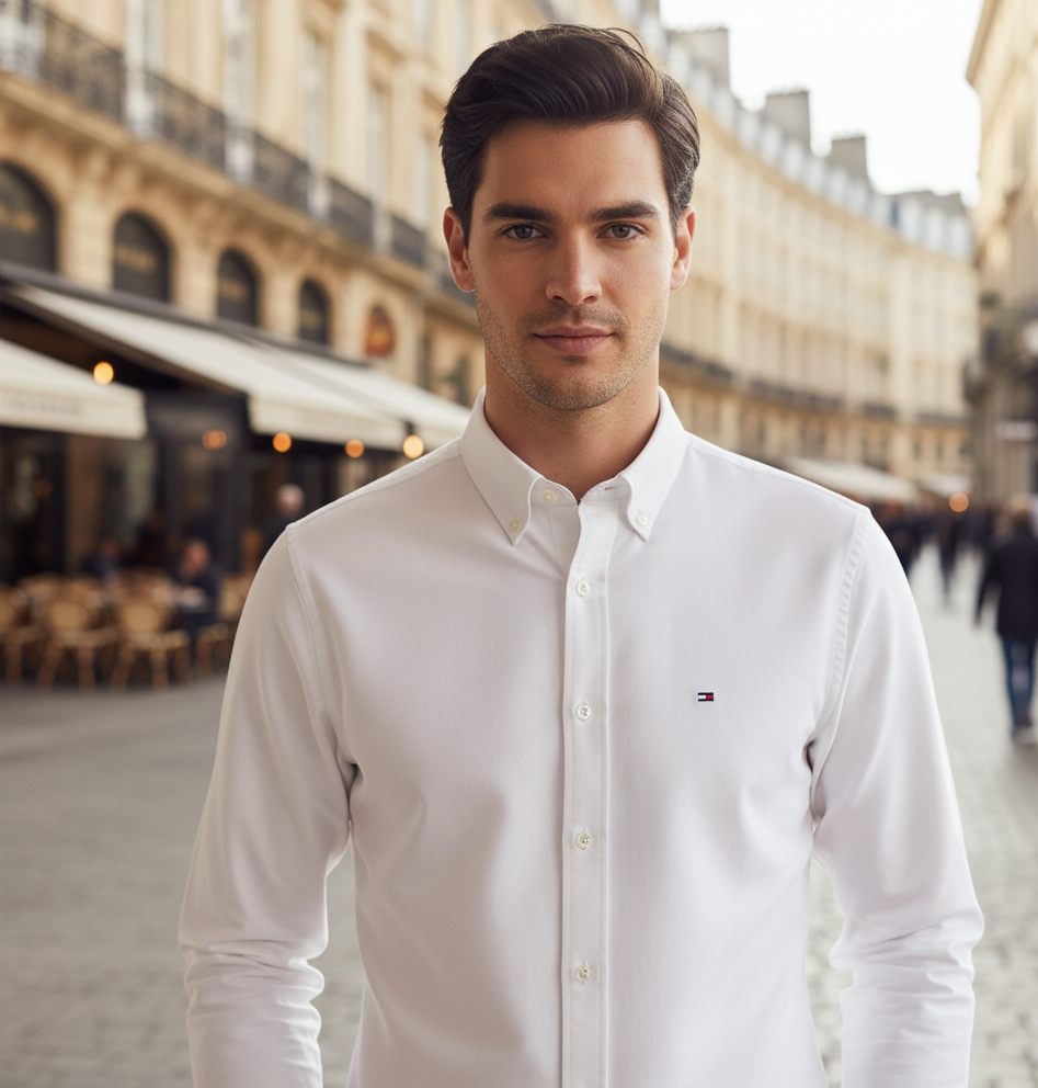 TOMMY HILFIGER Serene Pearl Classic Fit Long Sleeve Button-Down Shirt