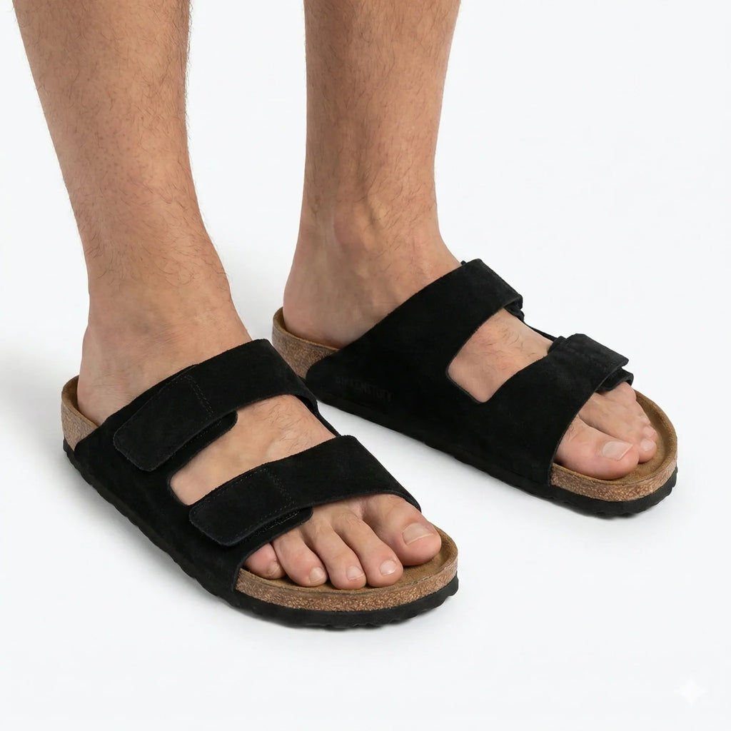 BIRKENSTOCK Obsidian Velvet Classic Suede Arizona Sandals