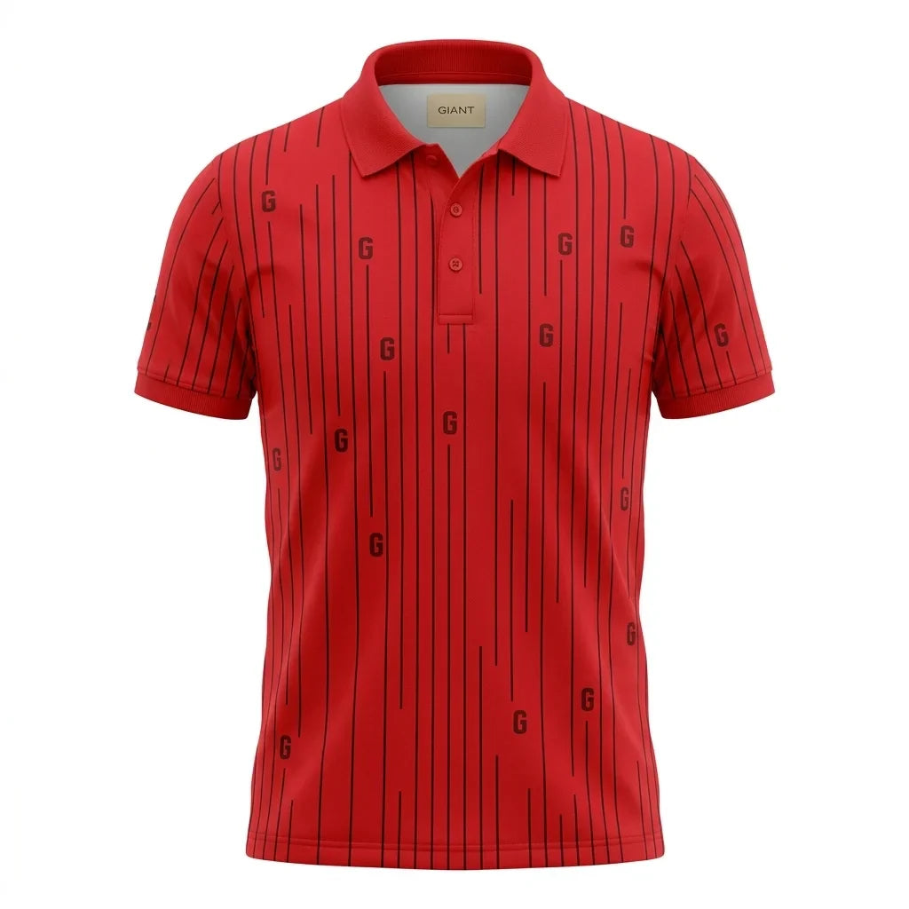 GANT Striped Performance Polo Shirt in Red