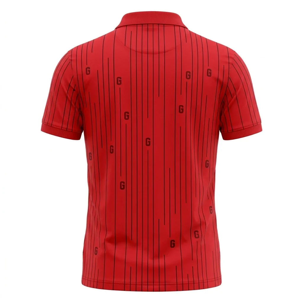 GANT Striped Performance Polo Shirt in Red