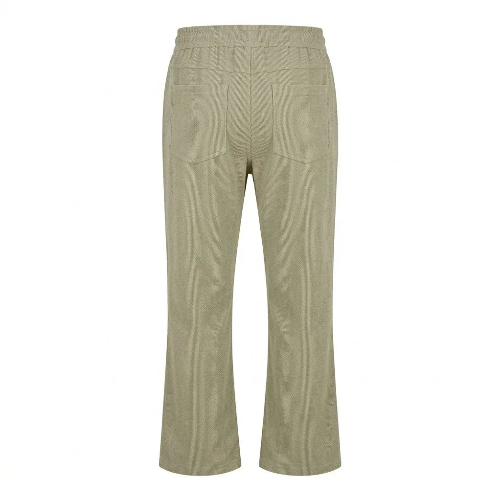 BROOKS BROTHERS Cotton Linen Bootcut Joggers With Adjustable Drawstring