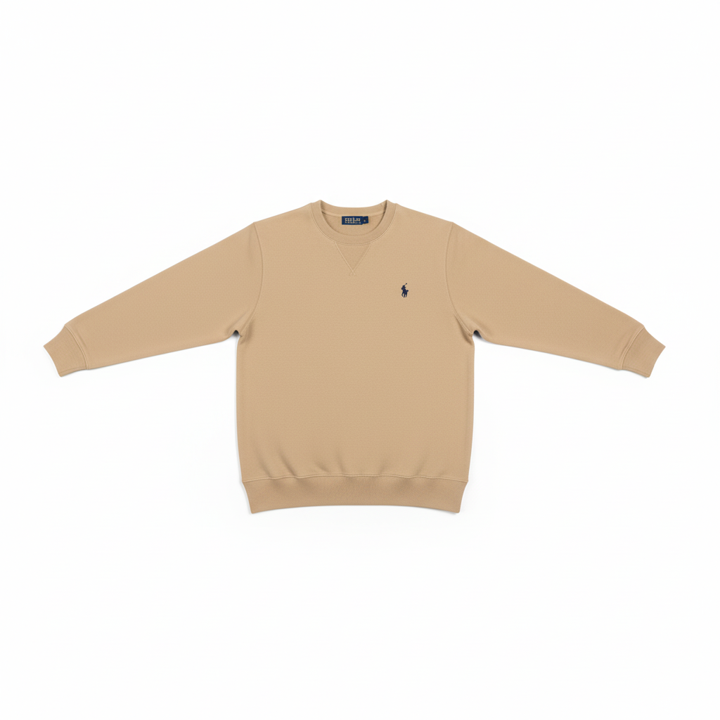 POLO RALPH LAUREN Dune Beige Luxe Relaxed Fit Crewneck Sweatshirt