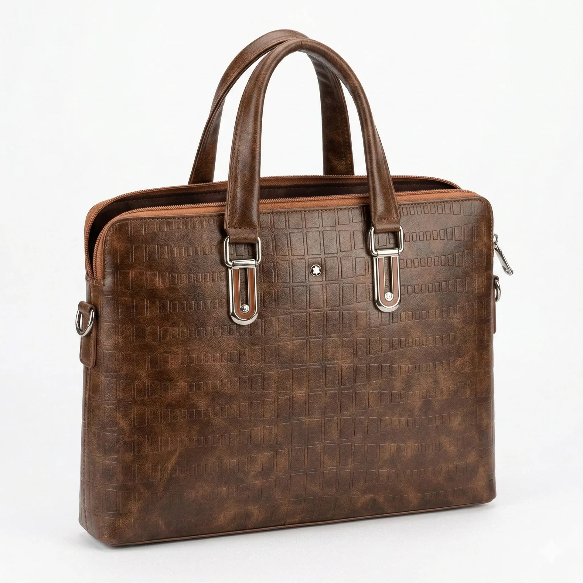 MONTBLANC Rustic Chestnut Luxe Textured Briefcase