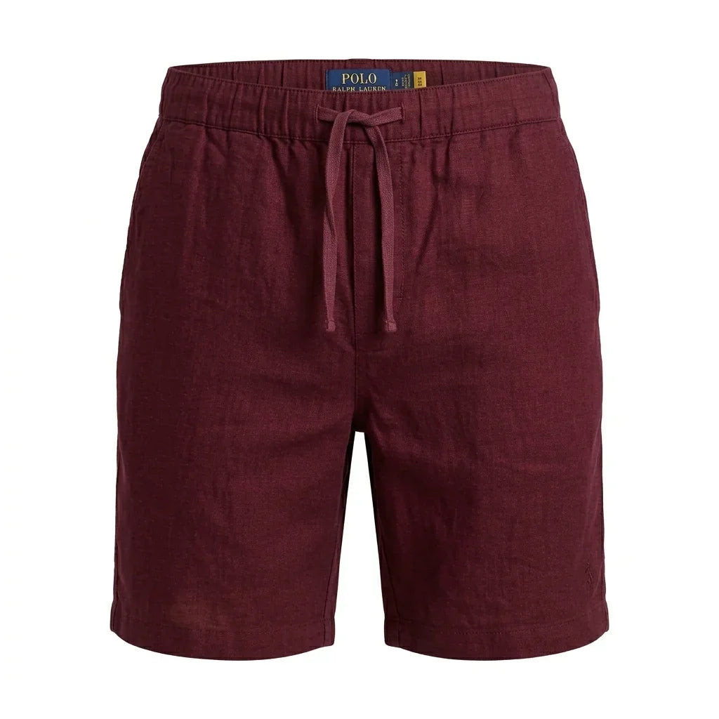 POLO Ralph Lauren Men's Casual Linen Blend Shorts in Burgundy