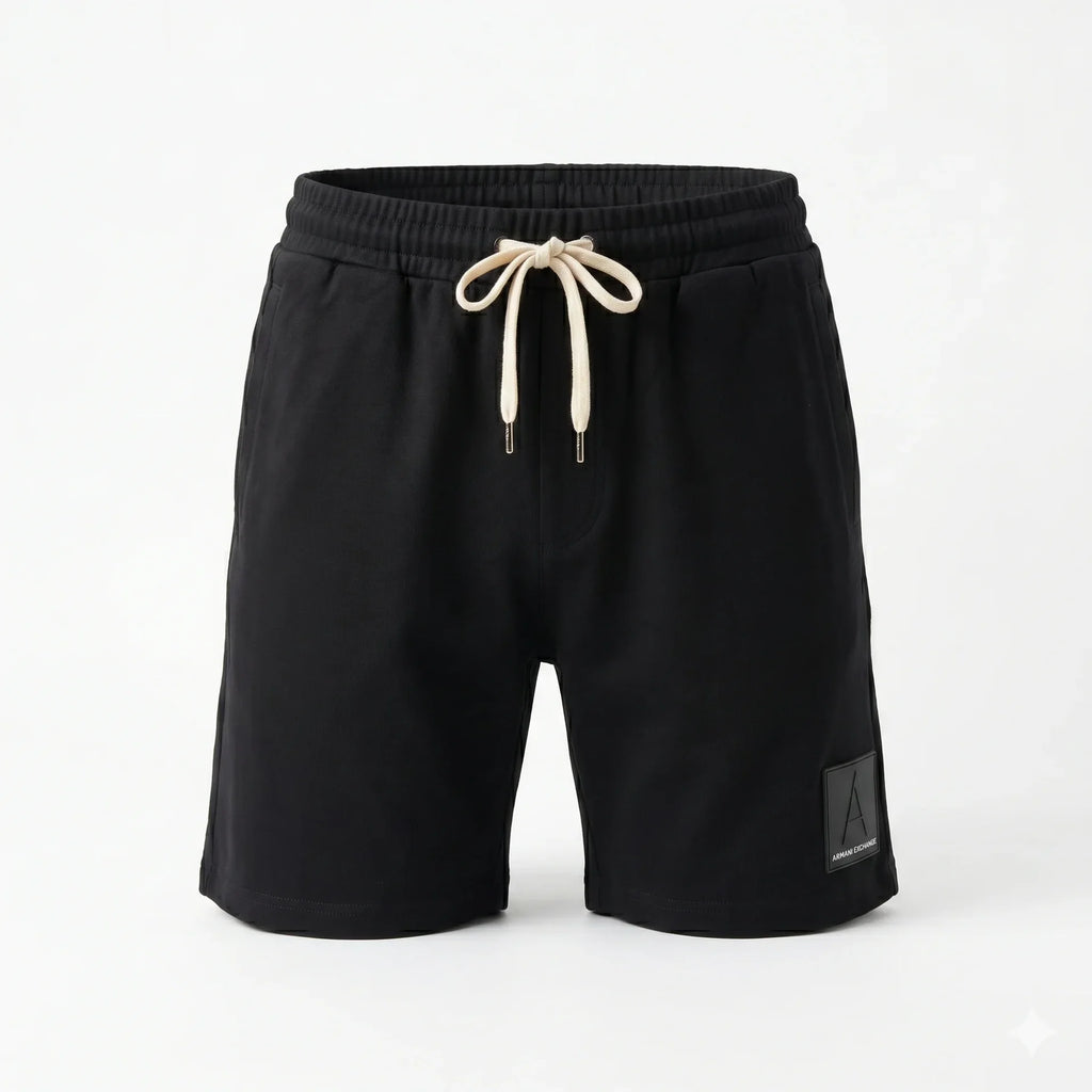 ARMANI EXCHANGE Classic Black Drawstring Shorts