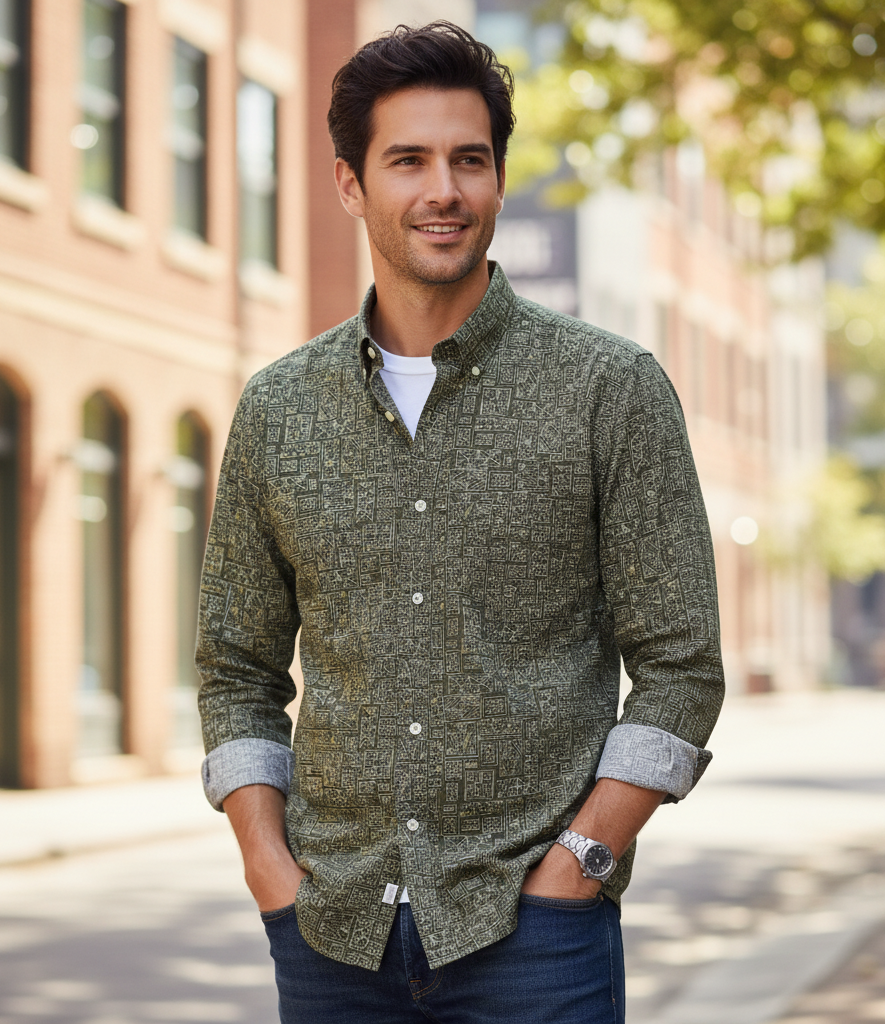 GANT Mystic Fern Tailored Fit Long Sleeve Button-Up Shirt