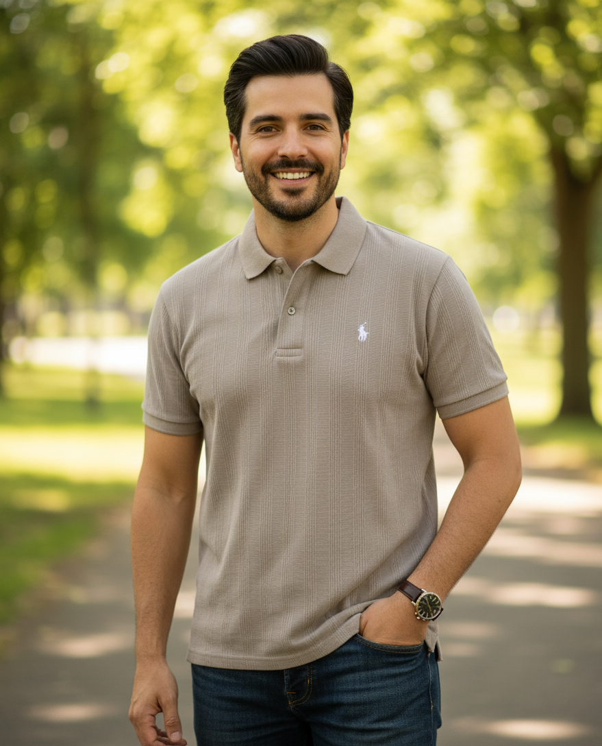 Polo Ralph Lauren Striped Cotton Blend Short Sleeve Polo Shirt