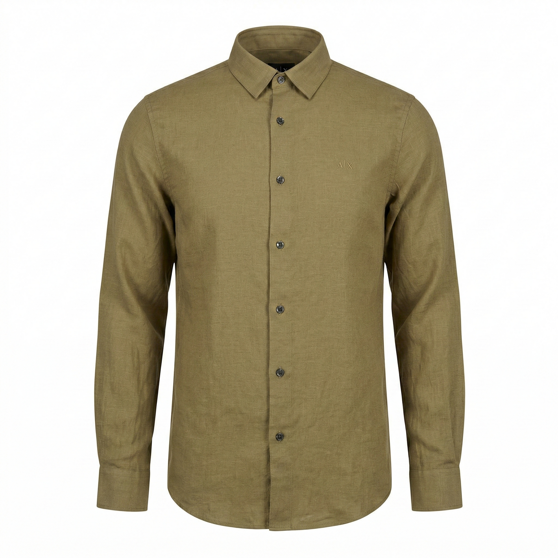 A|X Enchanted Olive Tailored Fit Long Sleeve Linen Shirt