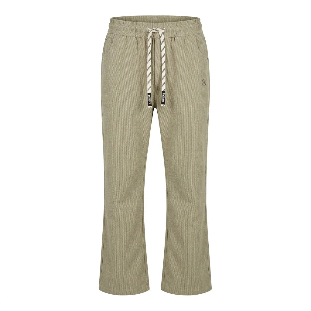 BROOKS BROTHERS Cotton Linen Bootcut Joggers With Adjustable Drawstring
