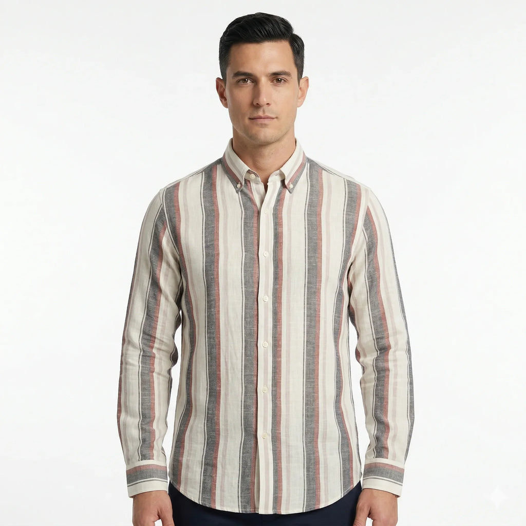 POLO Ralph Lauren Regular Fit Stripe Full Sleeve Linen Shirt