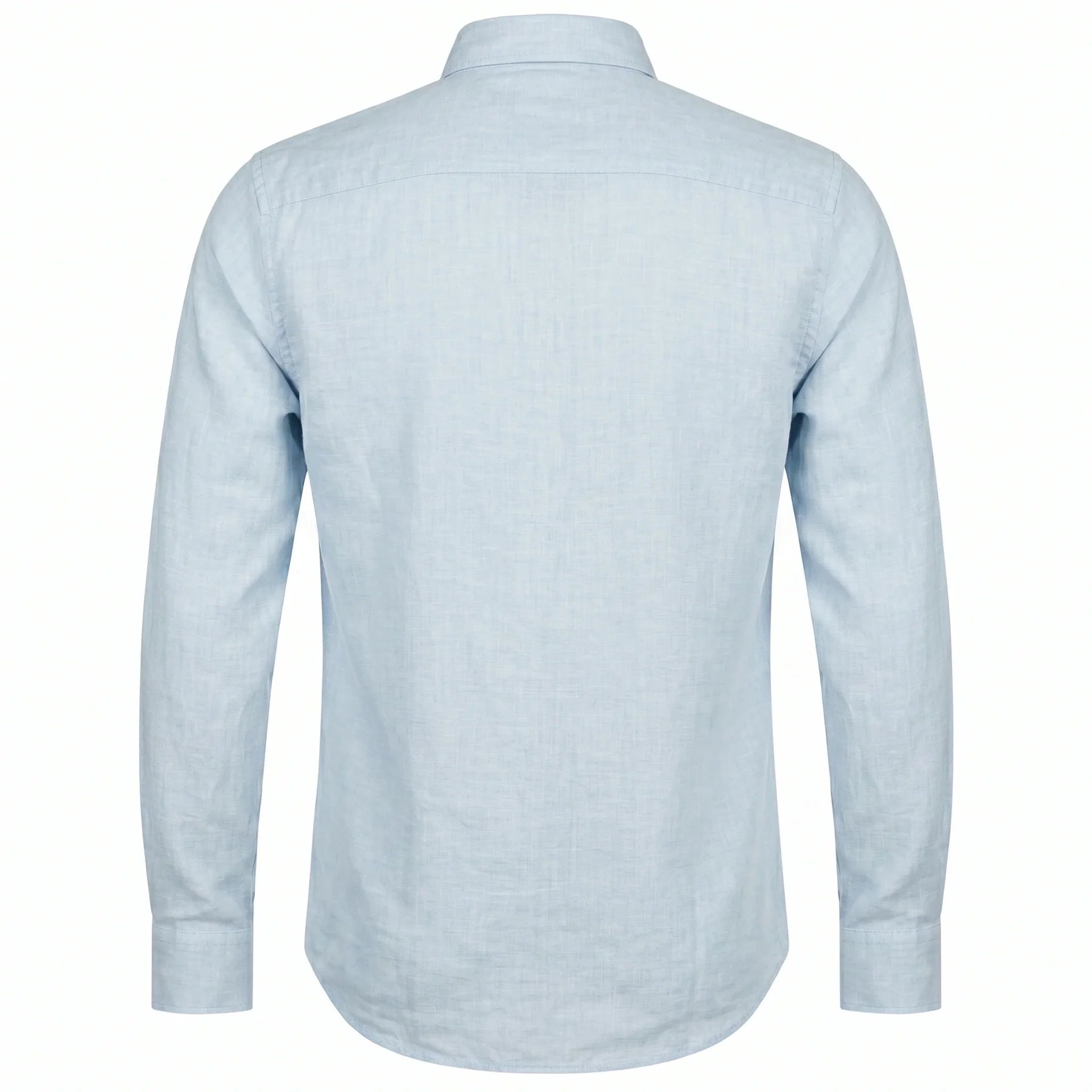 Lacoste Classic Fit Light Blue Long Sleeve Linen Shirt