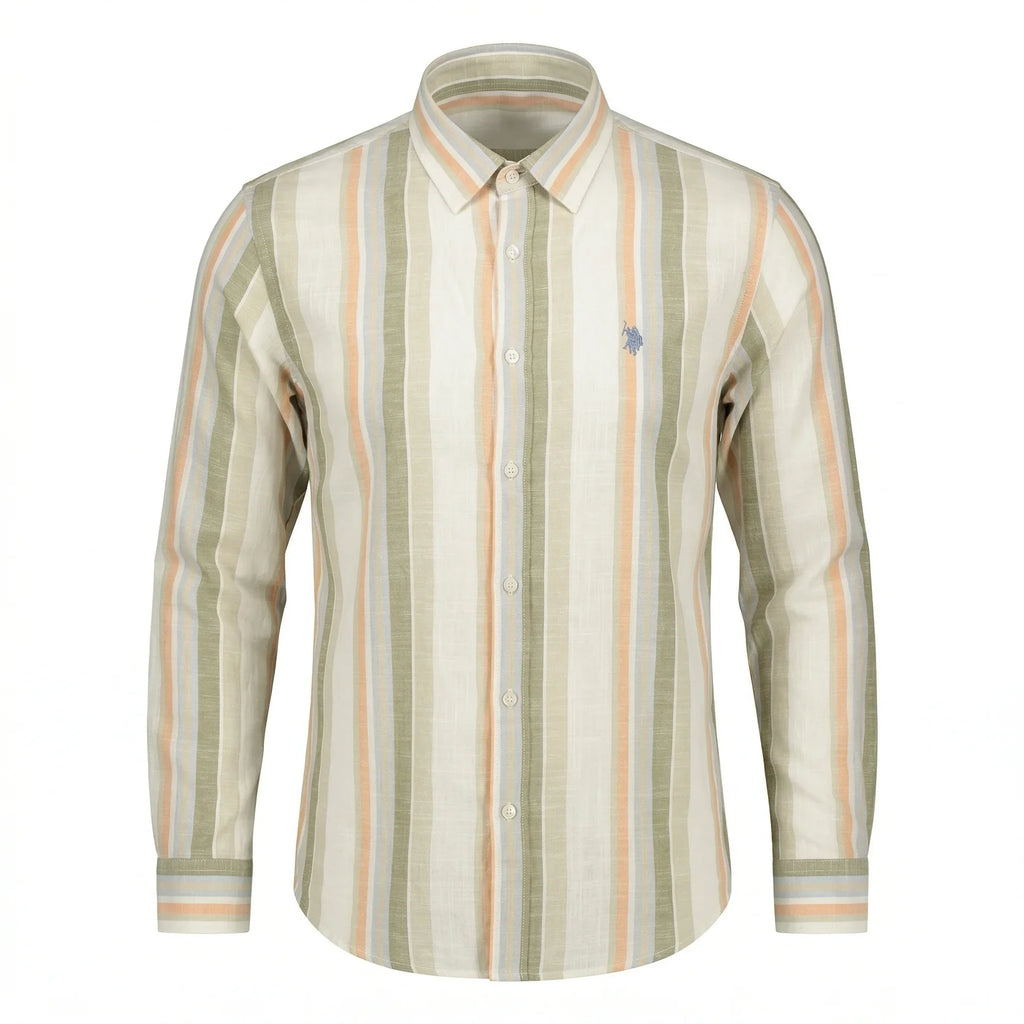 POLO Ralph Lauren Regular Fit Stripe Full Sleeve Linen Shirt
