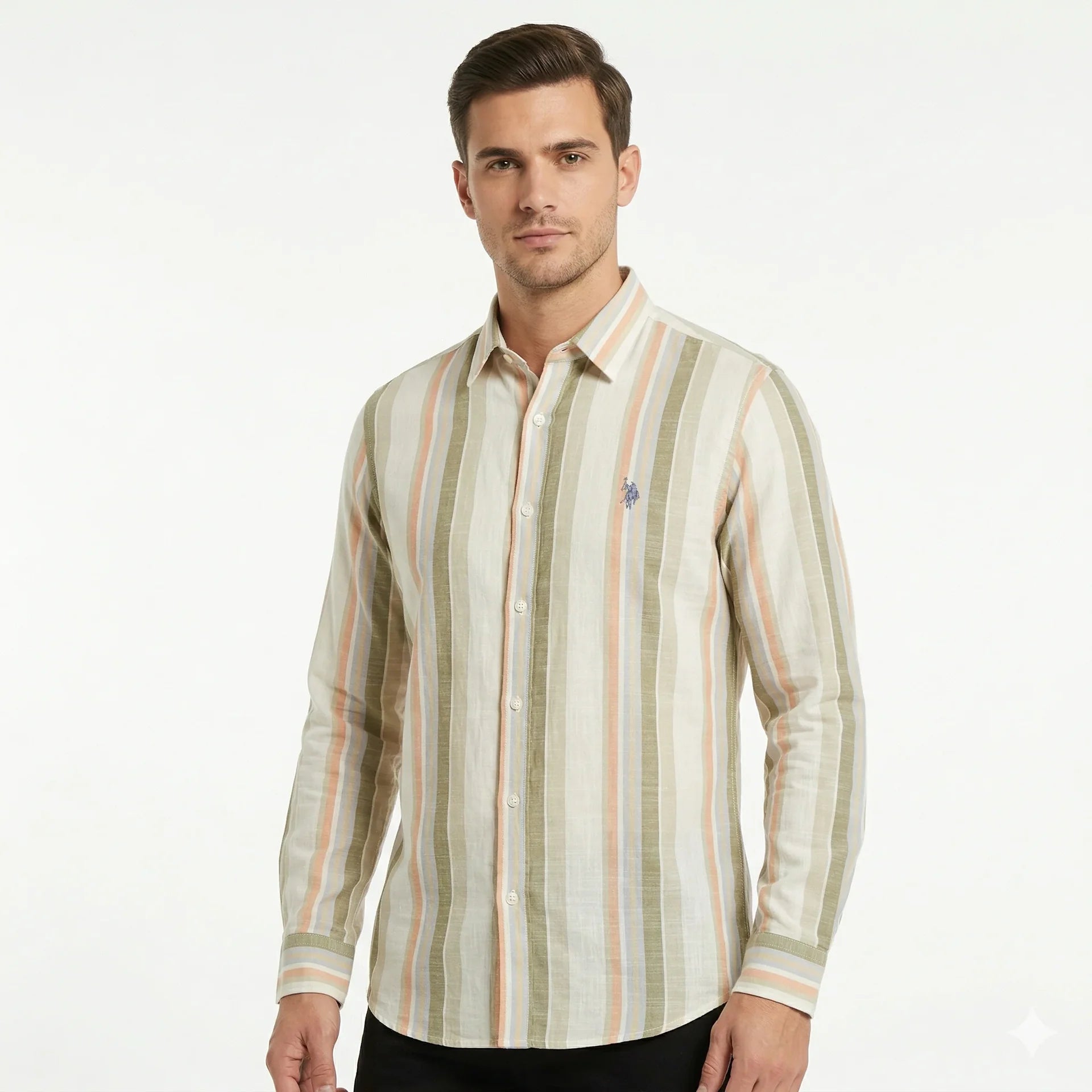 POLO Ralph Lauren Regular Fit Stripe Full Sleeve Linen Shirt
