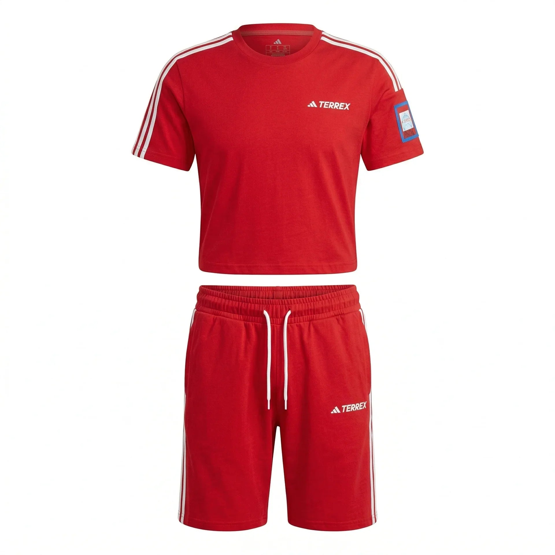 ADIDAS Terrex Relaxed Fit Mens Performance Lounge Set in Red