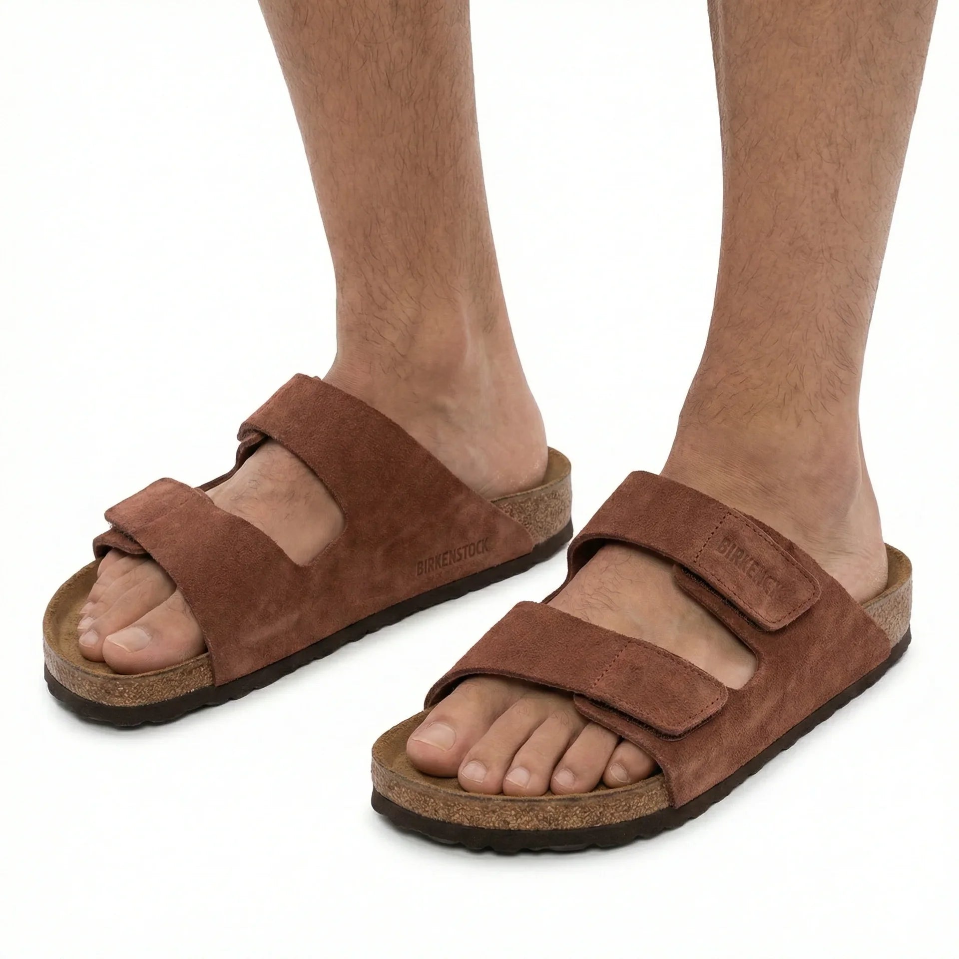 BIRKENSTOCK Rustic Terracotta Effortless Comfort Suede Sandals