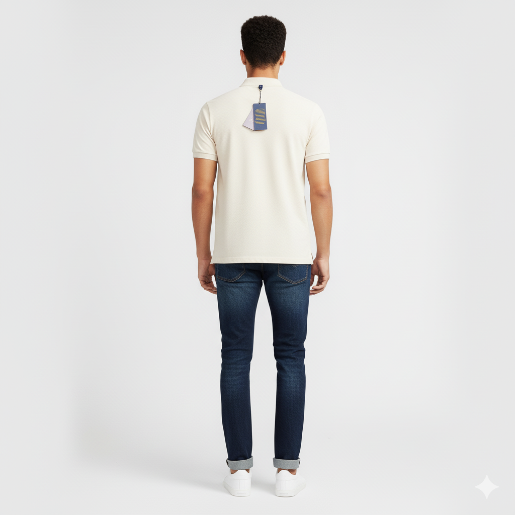 POLO RALPH LAUREN Silken Almond Tailored Fit Short Sleeve Cotton Polo Shirt