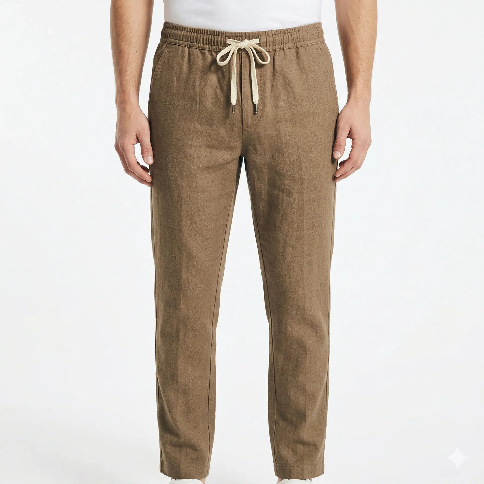 NAUTICA Classic Fit Men's Linen Pant Brown