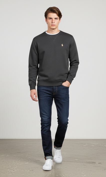 POLO RALPH LAUREN Mysterious Onyx Luxe Fit Crewneck Sweatshirt