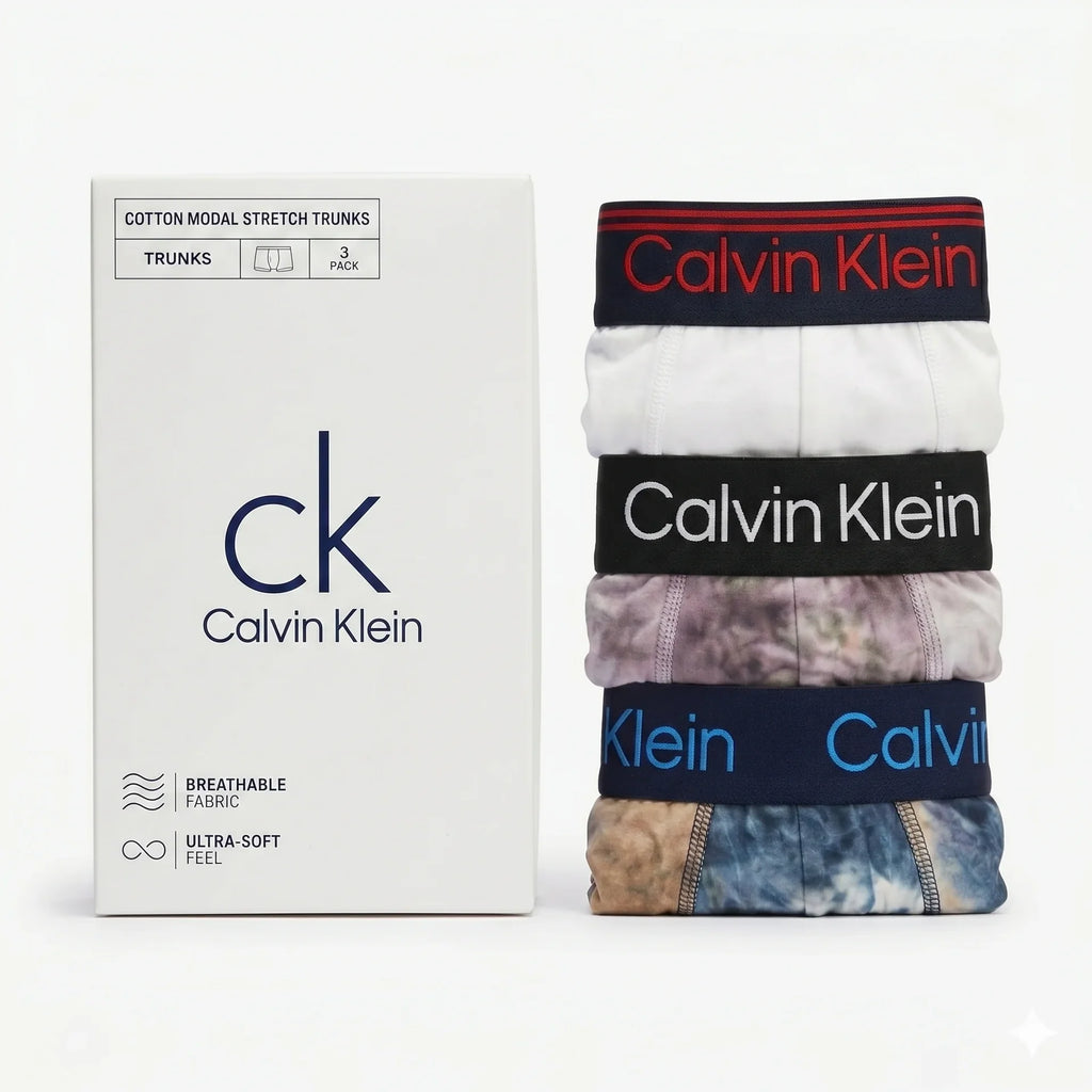 Calvin Klein Cotton Modal Stretch Trunks - 3 Pack