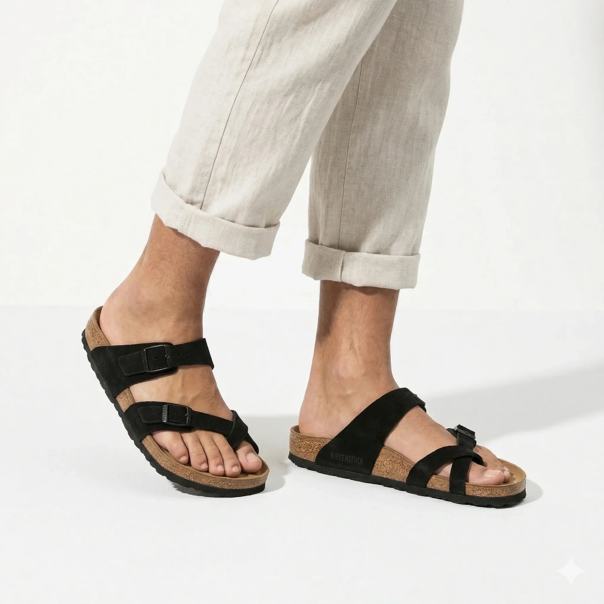 BIRKENSTOCK Midnight Onyx Luxe Soft Footbed Sandals in Black