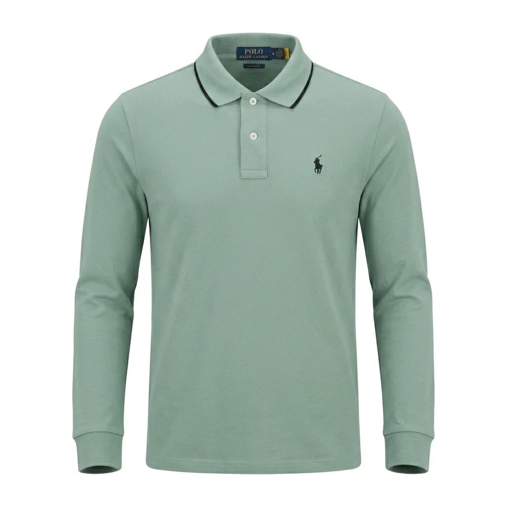 Polo Ralph Lauren Long Sleeve Classic Fit Polo Shirt in Mint Green