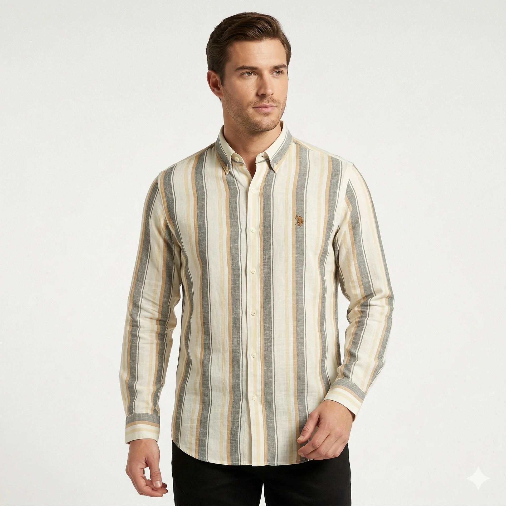 POLO Ralph Lauren Regular Fit Stripe Full Sleeve Linen Shirt