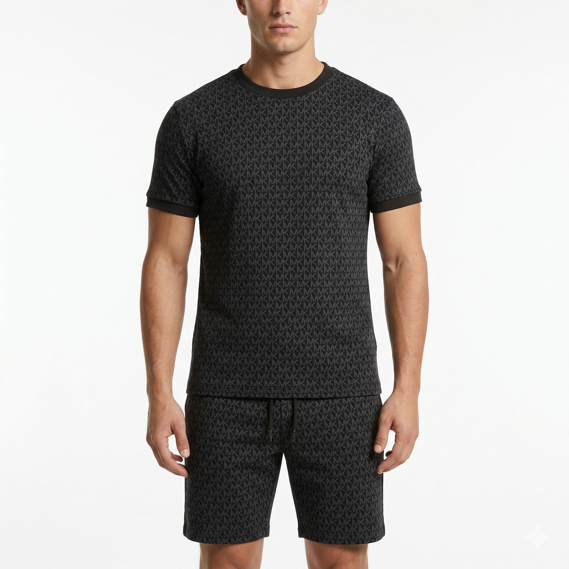 Michael Kors Relaxed Fit Short Sleeve Lounge Set in Black