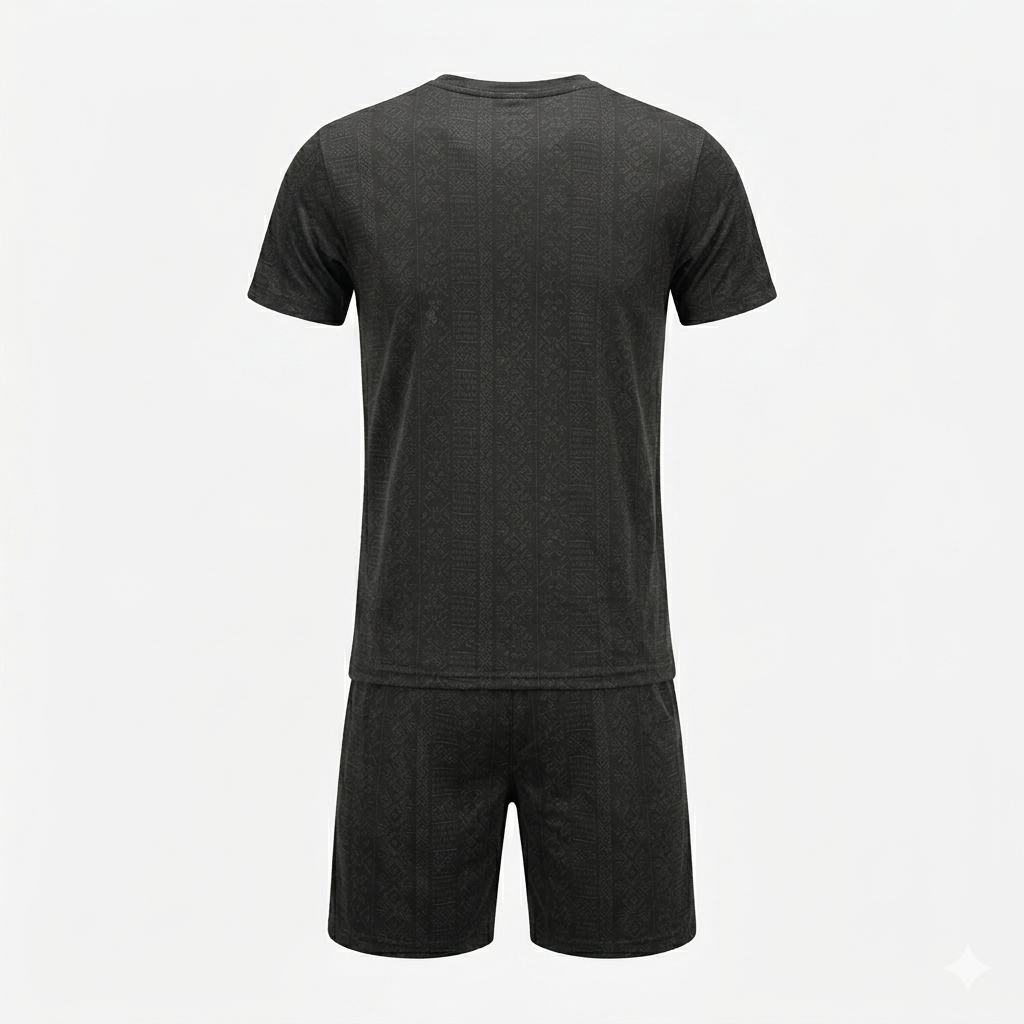 NIKE Men's Textured Knit Lounge Set in Black