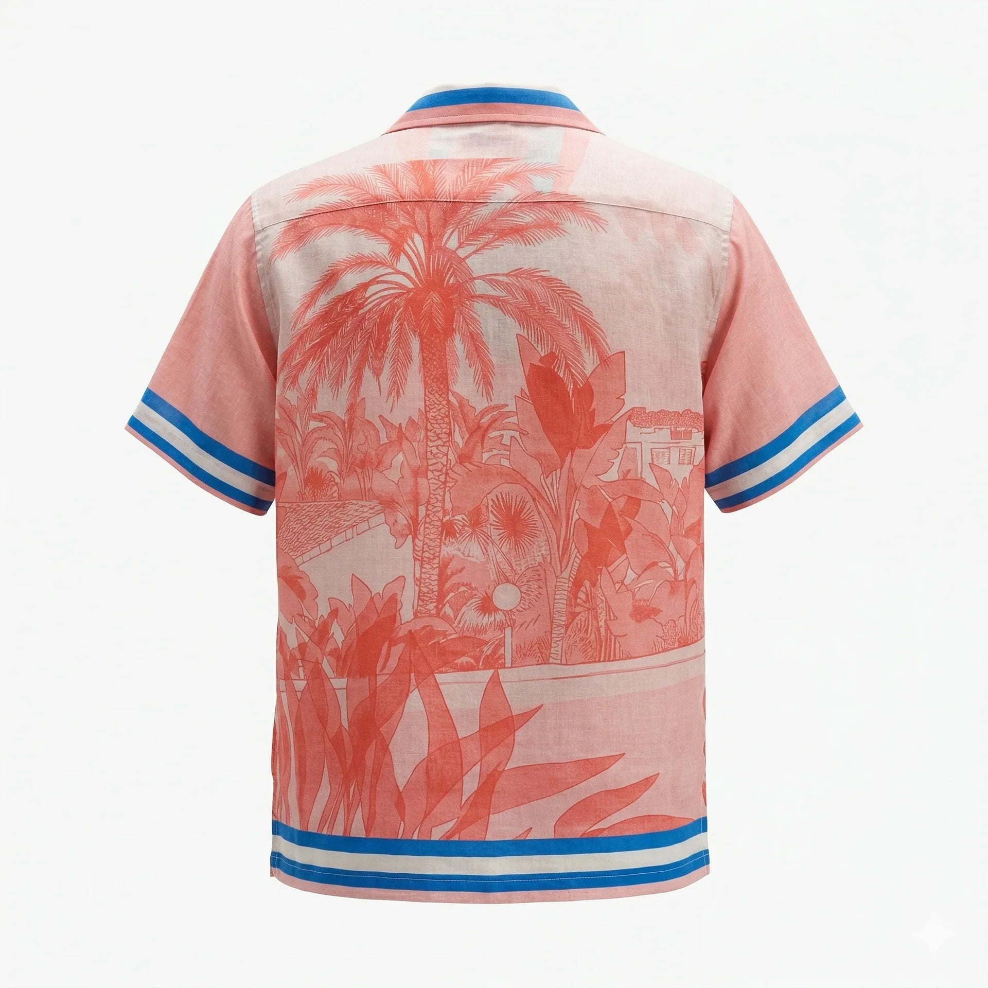 AGENT SPARROW Printed Square Fit Half Sleeve Cotton Shirt in Pink
