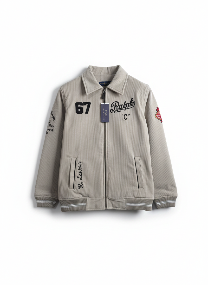 POLO RALPH LAUREN Dune Tan Tailored Fit Cord Jacket with Embroidered Accents