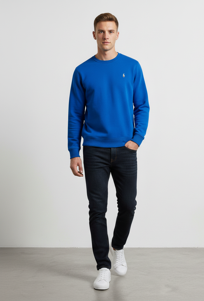 POLO RALPH LAUREN Oceanic Sapphire Classic Fit Long Sleeve Crew Sweatshirt