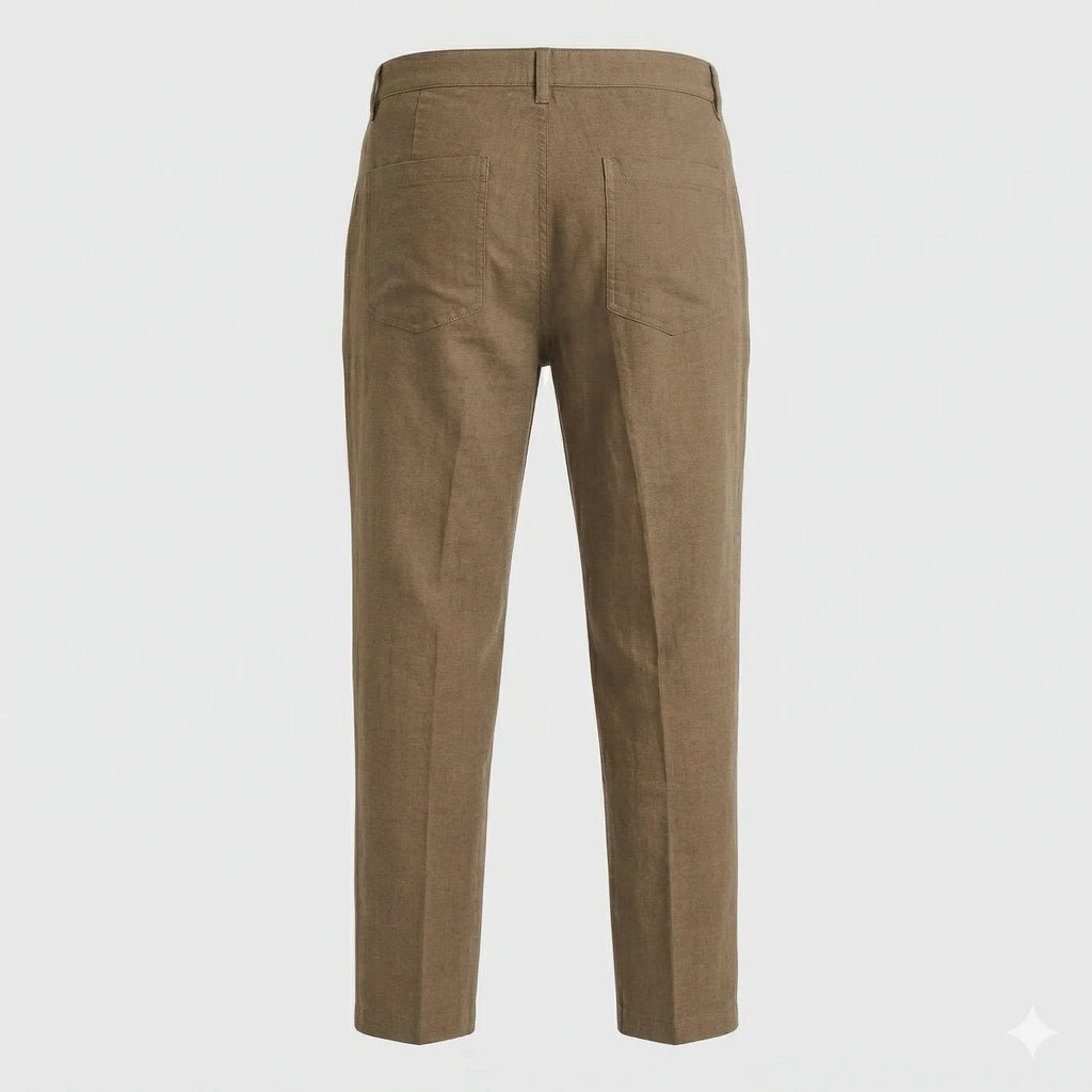 NAUTICA Classic Fit Men's Linen Pant Brown