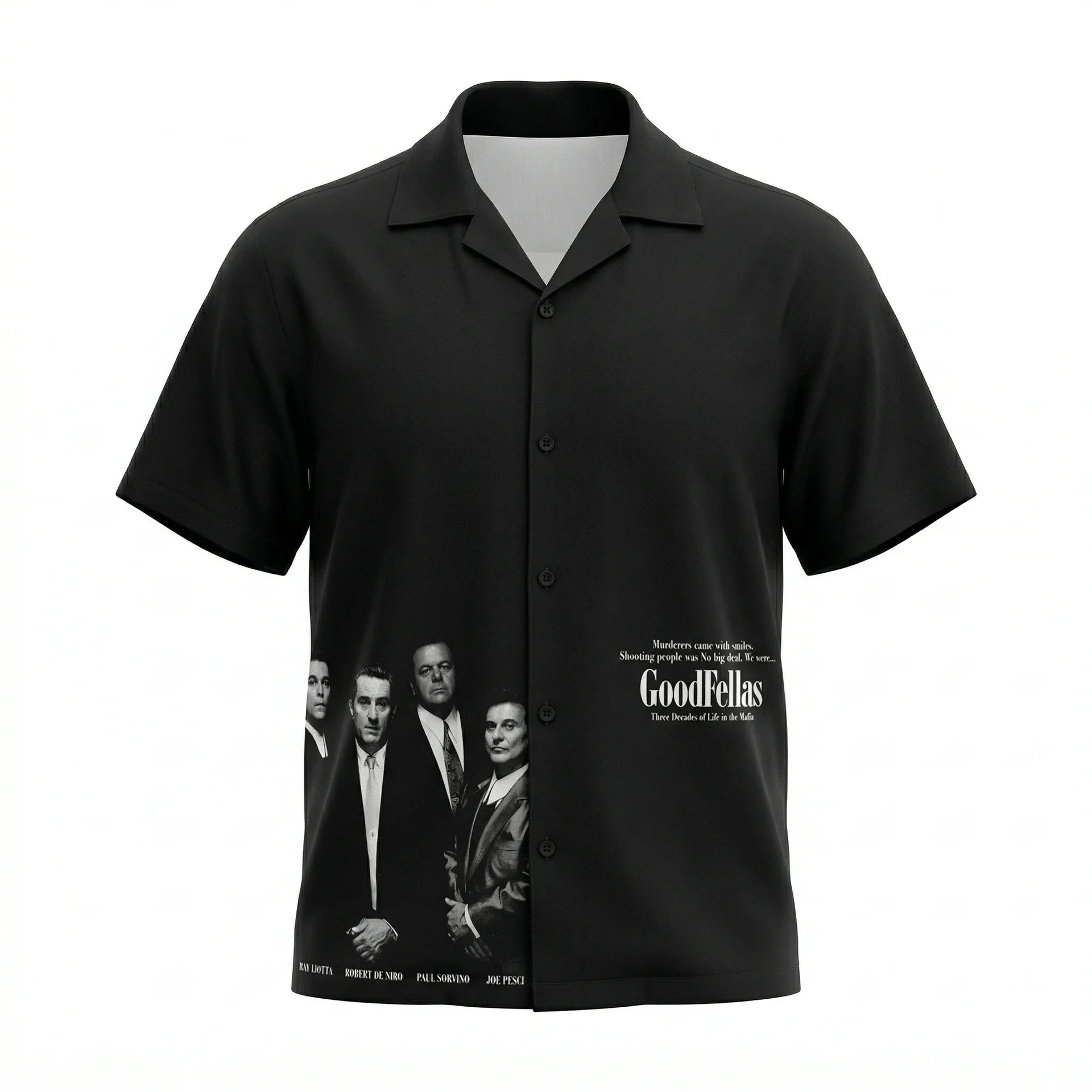 AGENT SPARROW Printed Square Fit Half Sleeve Cotton Shirt in Black