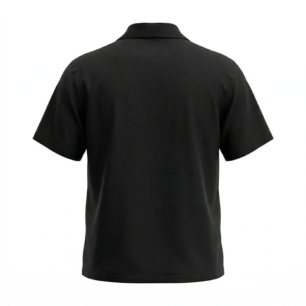 AGENT SPARROW Printed Square Fit Half Sleeve Cotton Shirt in Black