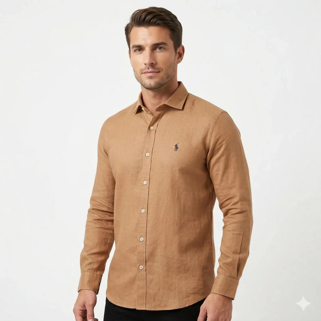 POLO RALPH LAUREN Custom Fit Full Sleeve Linen Shirt