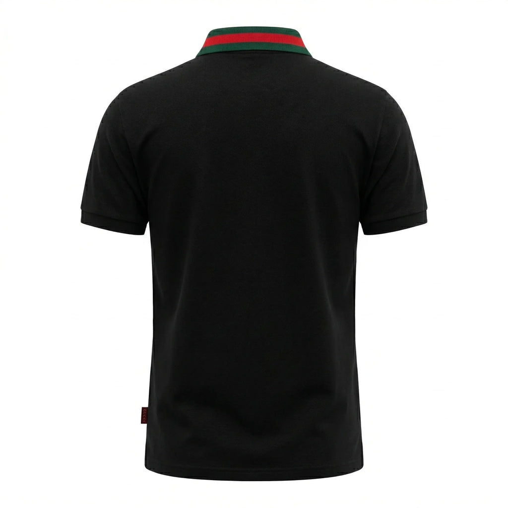 GUCCI Men's Pique Polo Shirt In Black