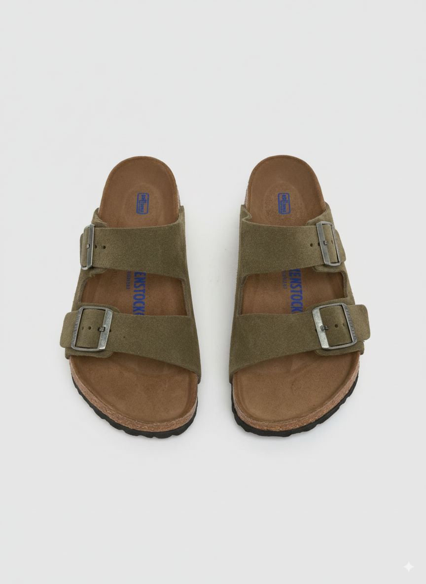 BIRKENSTOCK Enchanted Olive Luxe Soft Footbed Sandals