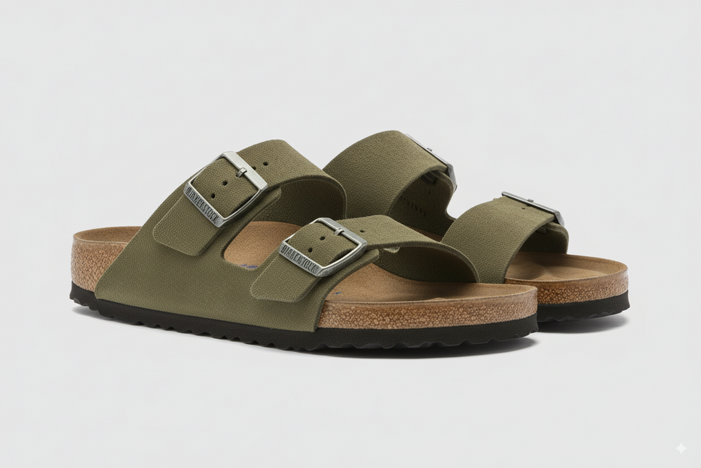 BIRKENSTOCK Enchanted Olive Luxe Soft Footbed Sandals
