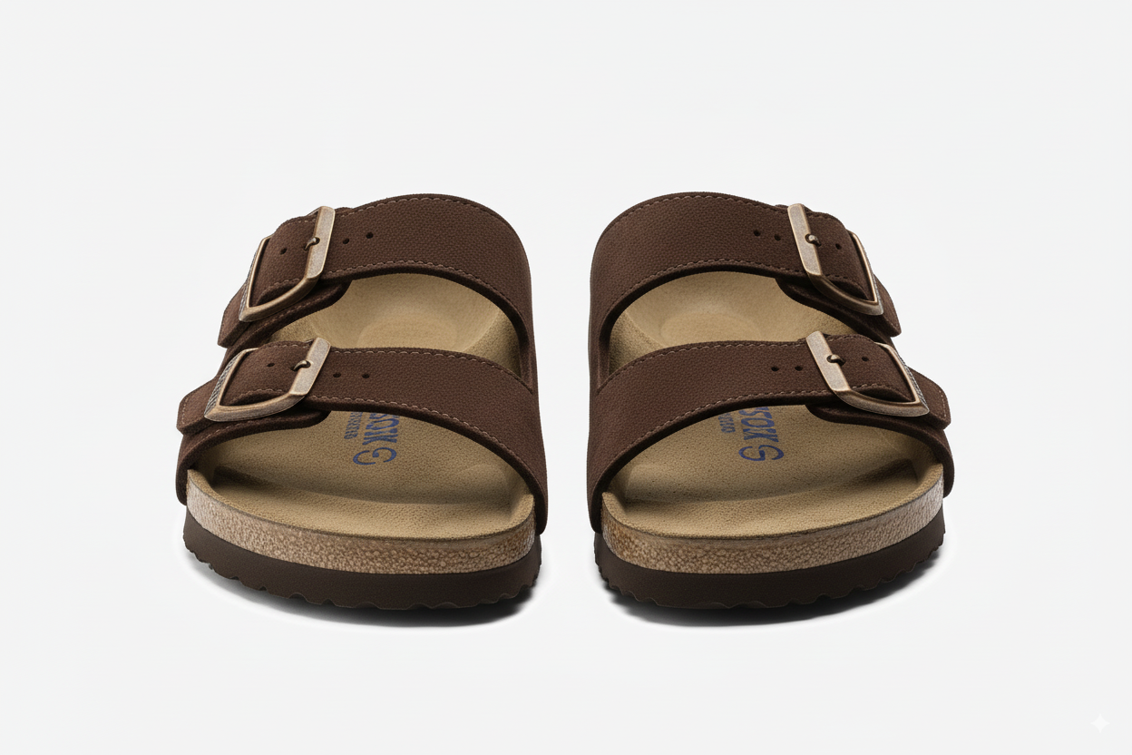 BIRKENSTOCK Emberwood Terracotta Casual Fit Two-Strap Nubuck Sandals