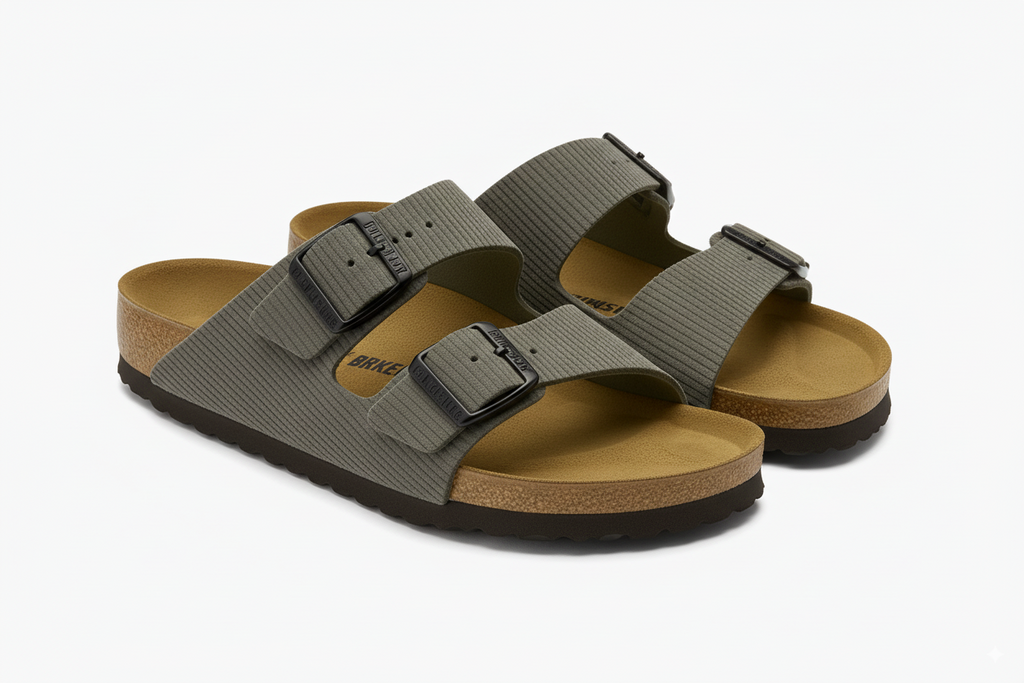 BIRKENSTOCK Enchanted Sage Luxe Footbed Slide Sandal
