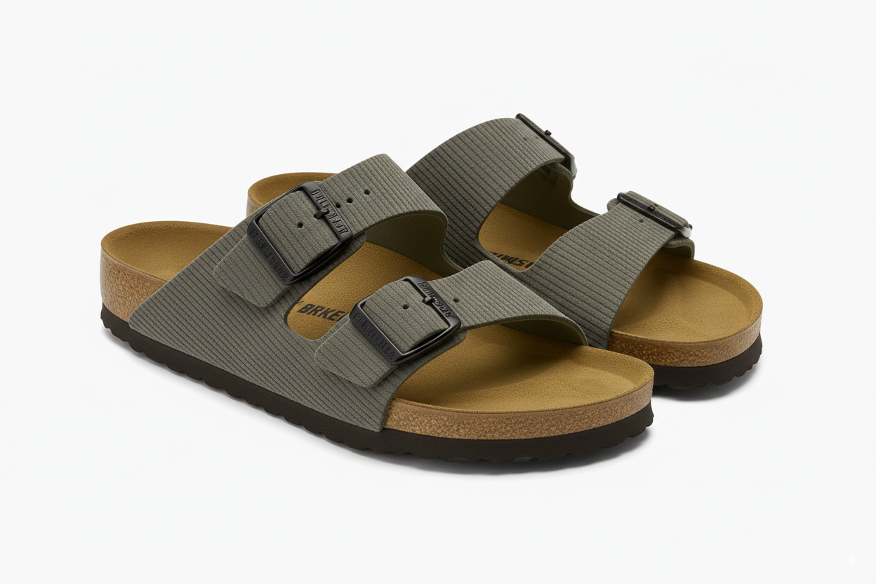 BIRKENSTOCK Enchanted Sage Luxe Footbed Slide Sandal