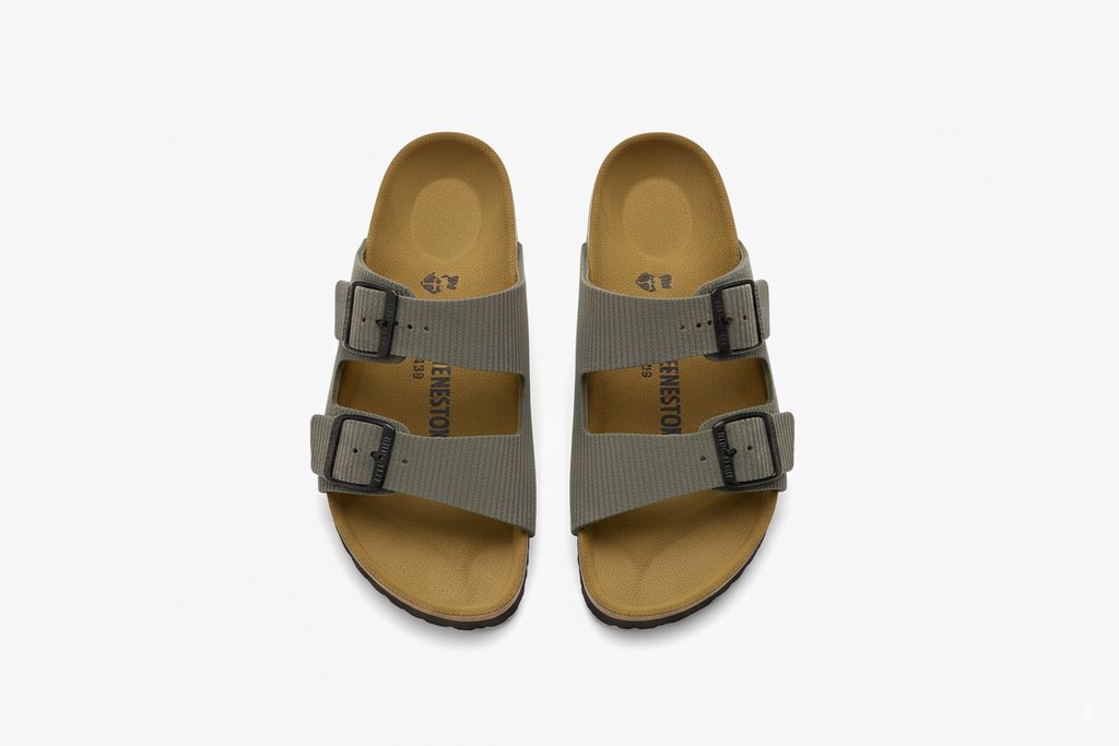 BIRKENSTOCK Enchanted Sage Luxe Footbed Slide Sandal