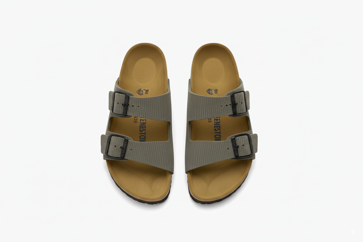 BIRKENSTOCK Enchanted Sage Luxe Footbed Slide Sandal