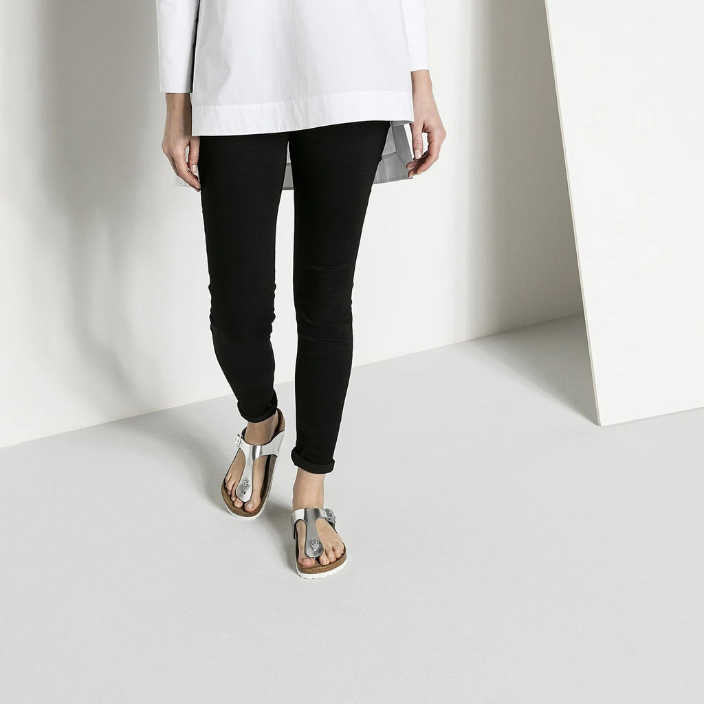 BIRKENSTOCK Luminous Silver Luxe Soft Footbed Women’s Sandals