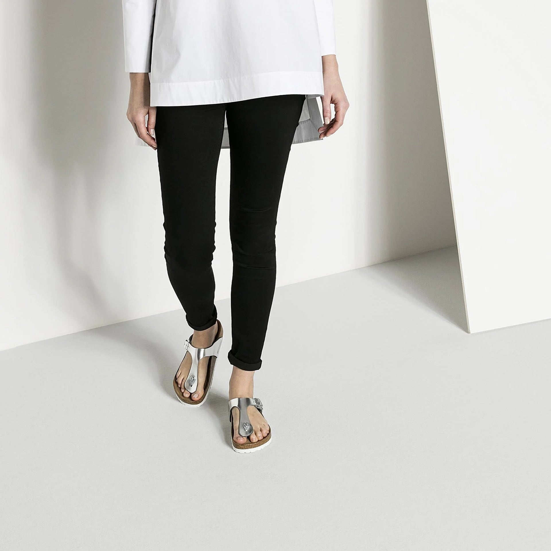 BIRKENSTOCK Luminous Silver Luxe Soft Footbed Women’s Sandals