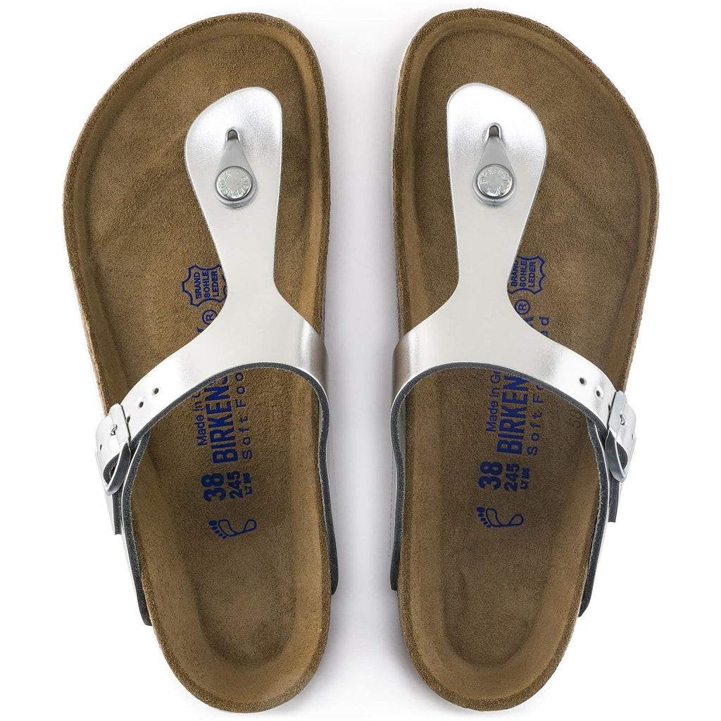 BIRKENSTOCK Luminous Silver Luxe Soft Footbed Women’s Sandals