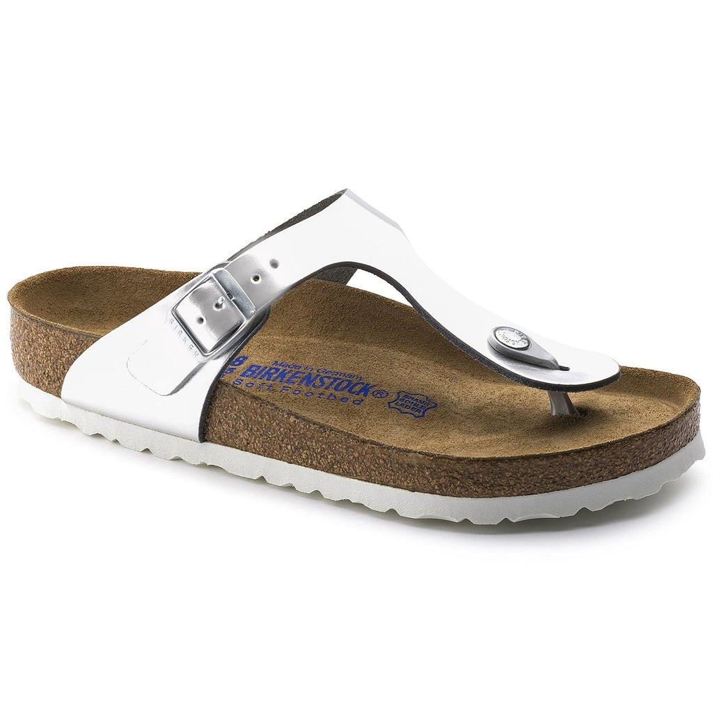 BIRKENSTOCK Luminous Silver Luxe Soft Footbed Women’s Sandals