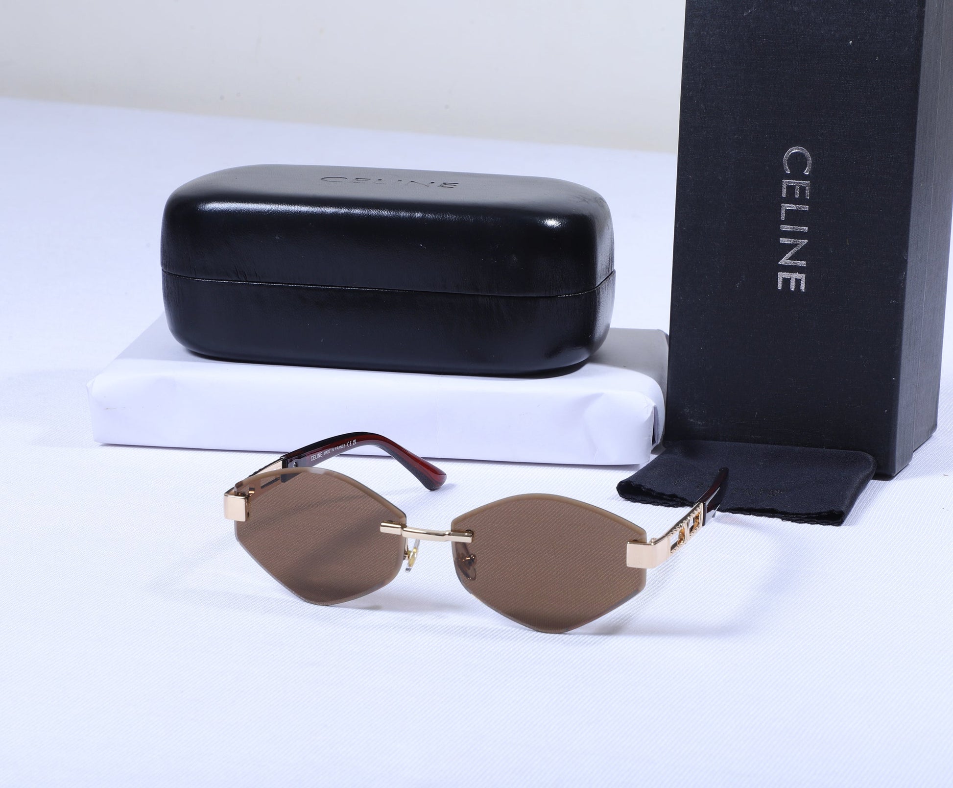 CELINE Urban Amber Avant-Garde Sunglasses with Luxe Case