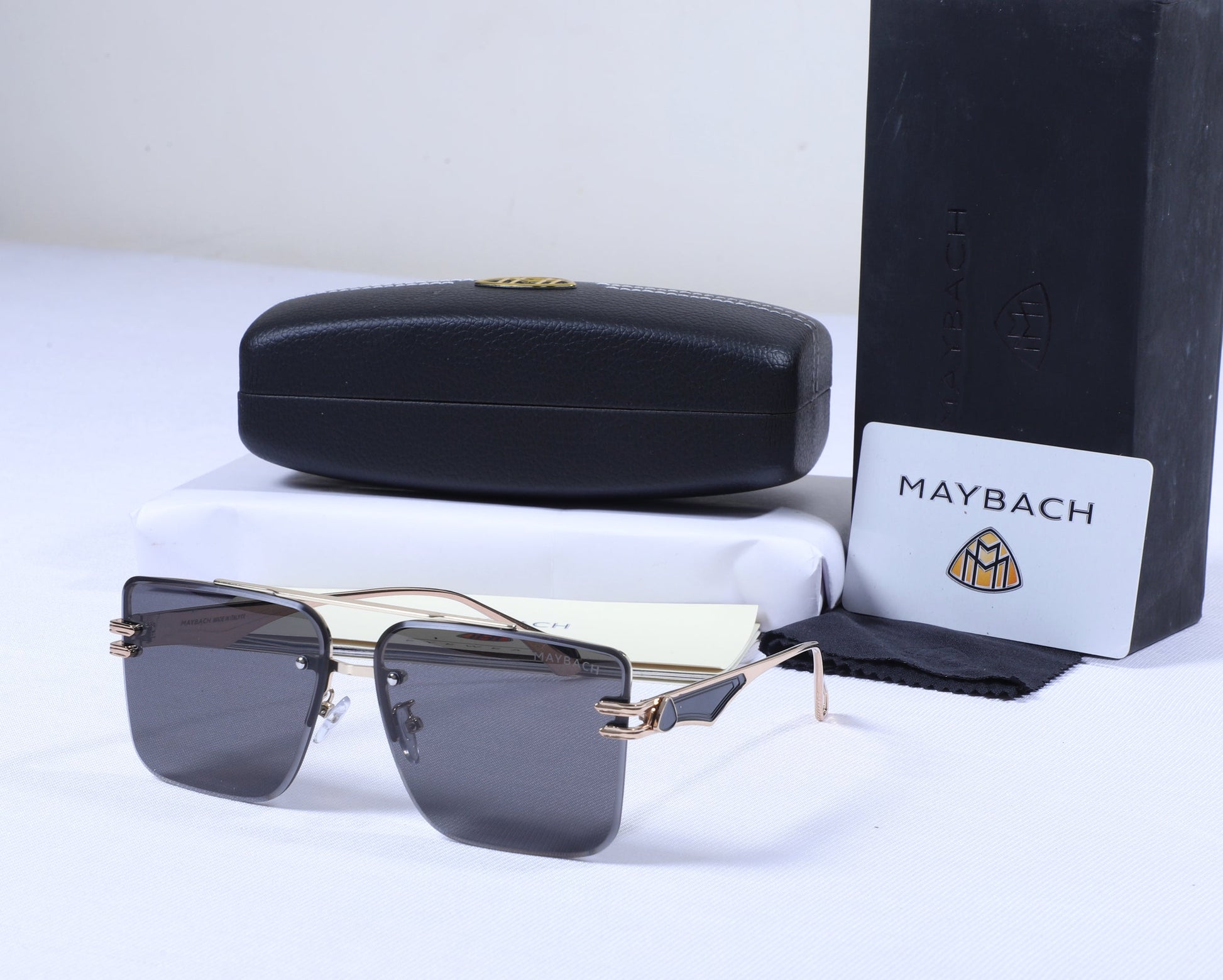 MAYBACH Obsidian Glow Premium Square Sunglasses with Case
