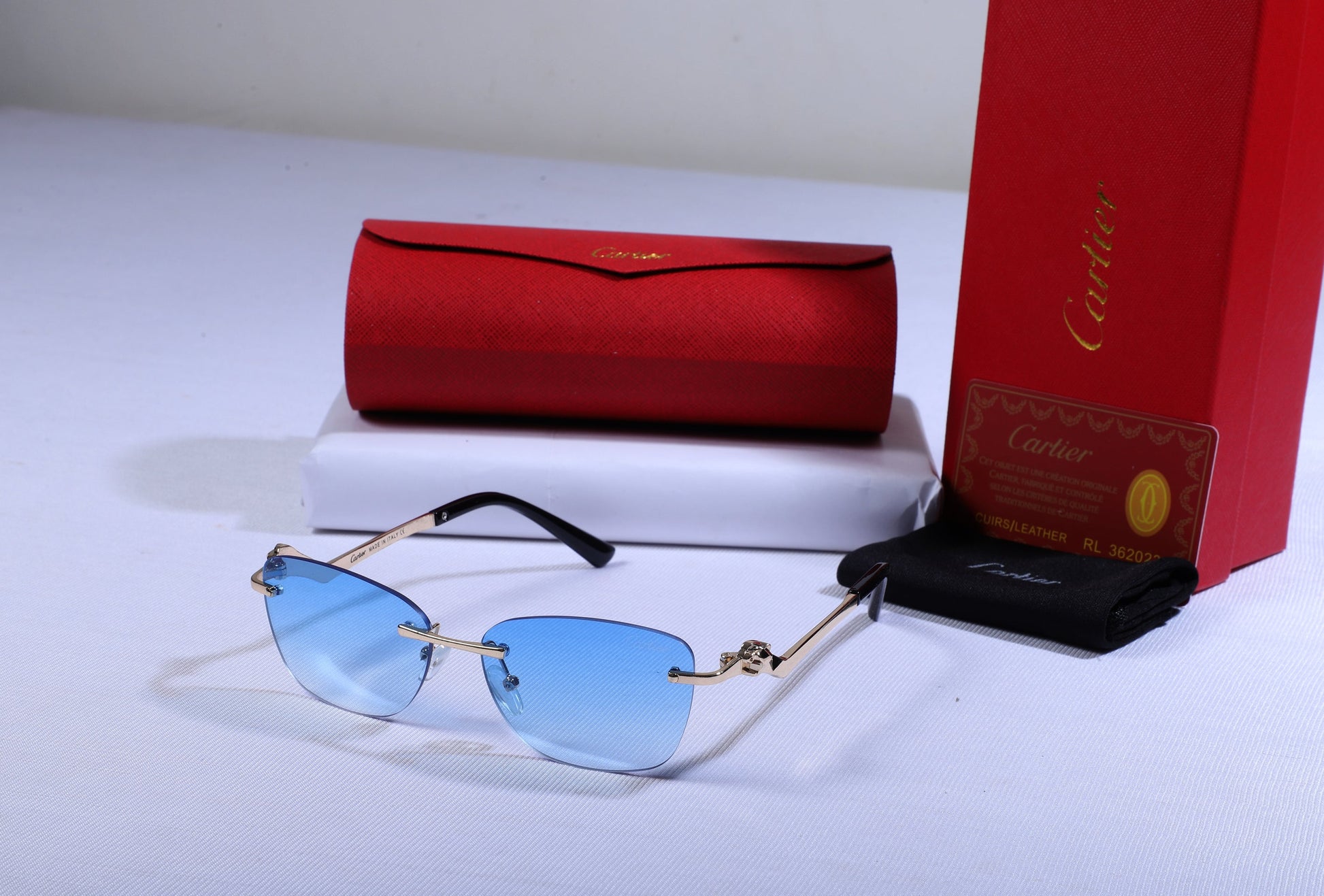 Cartier Blue Gradient Aviator Sunglasses